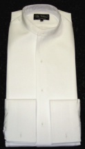 Collarless full formal white tie shirt starched marcella front (takes separate wing collar) 2/3 day